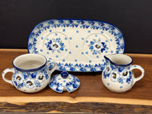 Load image into Gallery viewer, Cream &amp; Sugar Set w/tray - White Poppy
