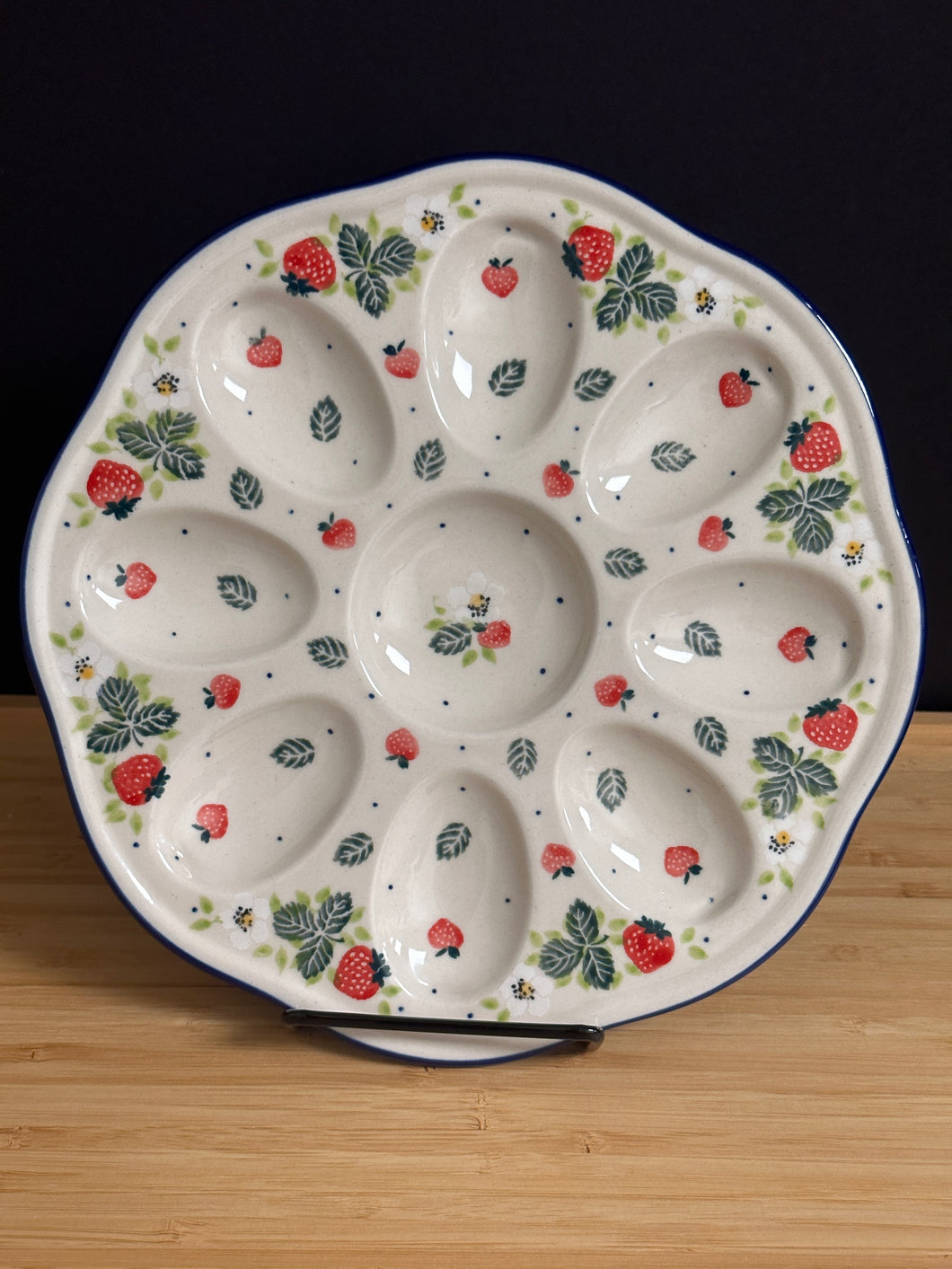 Egg Plate, 8 Count Ceramika Artystyczna